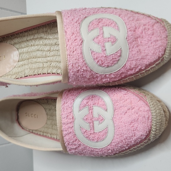 GUCCI  Soft Terry PINK  Espadrille Shoes Size 38 EU So Chic! - Picture 14 of 16